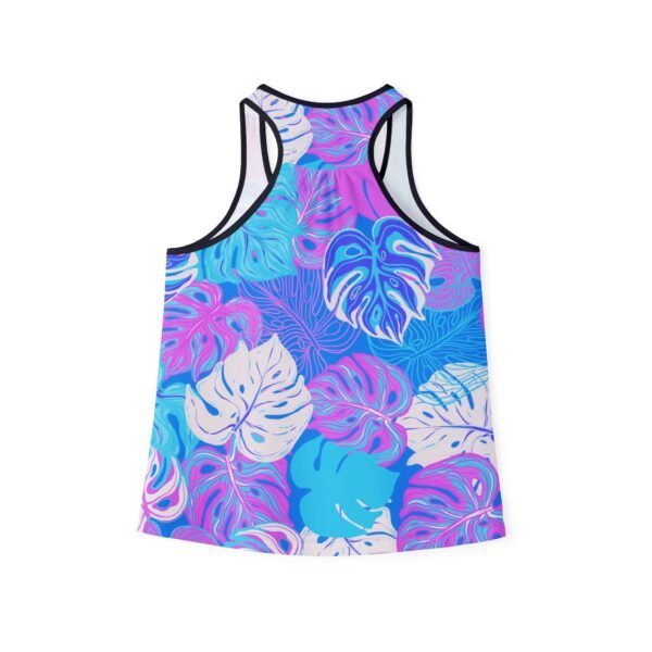 Hawaiian Floral Tank Top, Women's Sleeveless Shirt, Summer Racerback, White or Black Seams, Hawaiian Print Camisole, Floral Sleeveless - Image 10