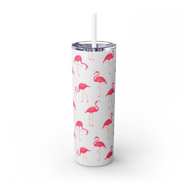 Flamingo Glitter Tumbler, 20oz - Perfect for Beach Trips, Skinny Cup with Straw, Summer Travel Mug, Tropical Drink Container, Custom - Image 7