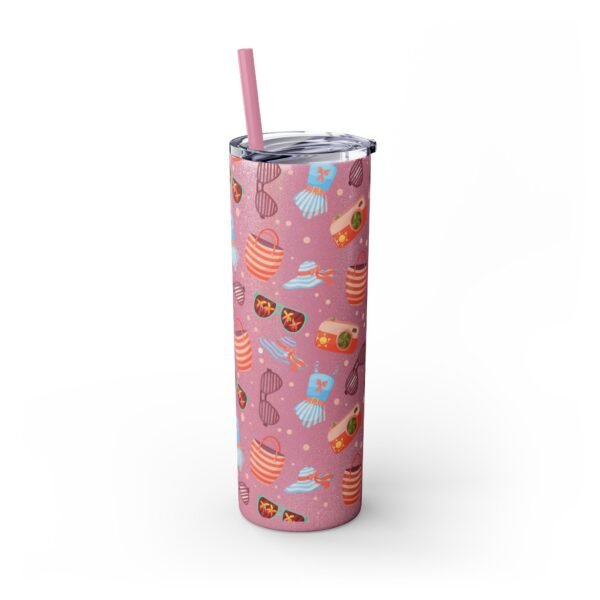 Beach Pattern Skinny Tumbler, 20oz - Tropical Drink Cup, Vacation Tumbler, Summer Vibes Gift, Ocean Theme Tumbler, Coastal Beverage Holder - Image 32