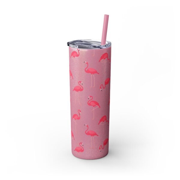 Flamingo Glitter Tumbler, 20oz - Perfect for Beach Trips, Skinny Cup with Straw, Summer Travel Mug, Tropical Drink Container, Custom - Image 26