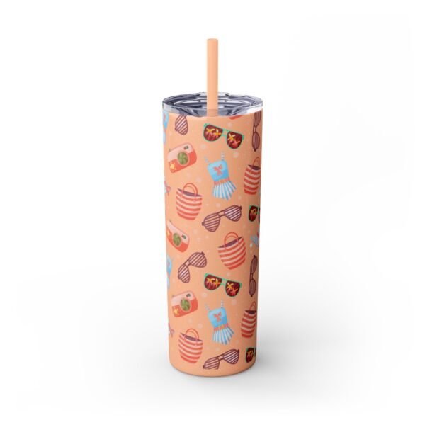 Beach Pattern Skinny Tumbler, 20oz - Tropical Drink Cup, Vacation Tumbler, Summer Vibes Gift, Ocean Theme Tumbler, Coastal Beverage Holder - Image 13