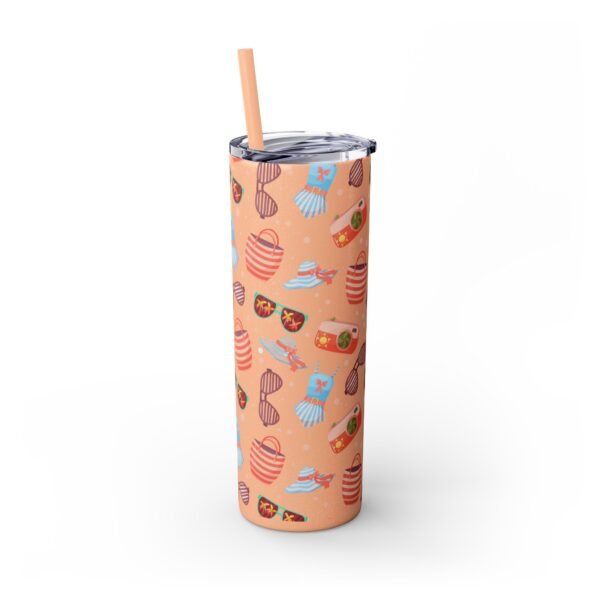 Beach Pattern Skinny Tumbler, 20oz - Tropical Drink Cup, Vacation Tumbler, Summer Vibes Gift, Ocean Theme Tumbler, Coastal Beverage Holder - Image 16
