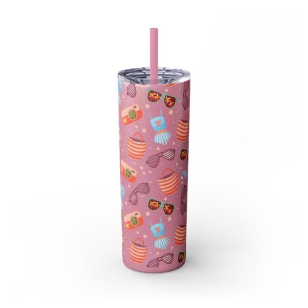 Beach Pattern Skinny Tumbler, 20oz - Tropical Drink Cup, Vacation Tumbler, Summer Vibes Gift, Ocean Theme Tumbler, Coastal Beverage Holder - Image 29
