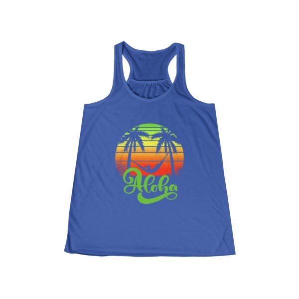 Aloha Summer Beach Tank Top, Women's Flowy Racerback Shirt, Hawaiian Vacation Sleeveless Tee, Surfer Chic Clothing, Tropical Paradise - Image 7