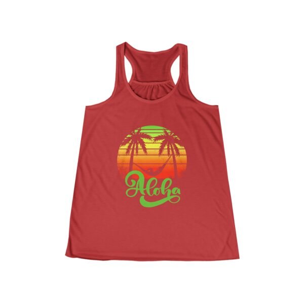 Aloha Summer Beach Tank Top, Women's Flowy Racerback Shirt, Hawaiian Vacation Sleeveless Tee, Surfer Chic Clothing, Tropical Paradise - Image 11