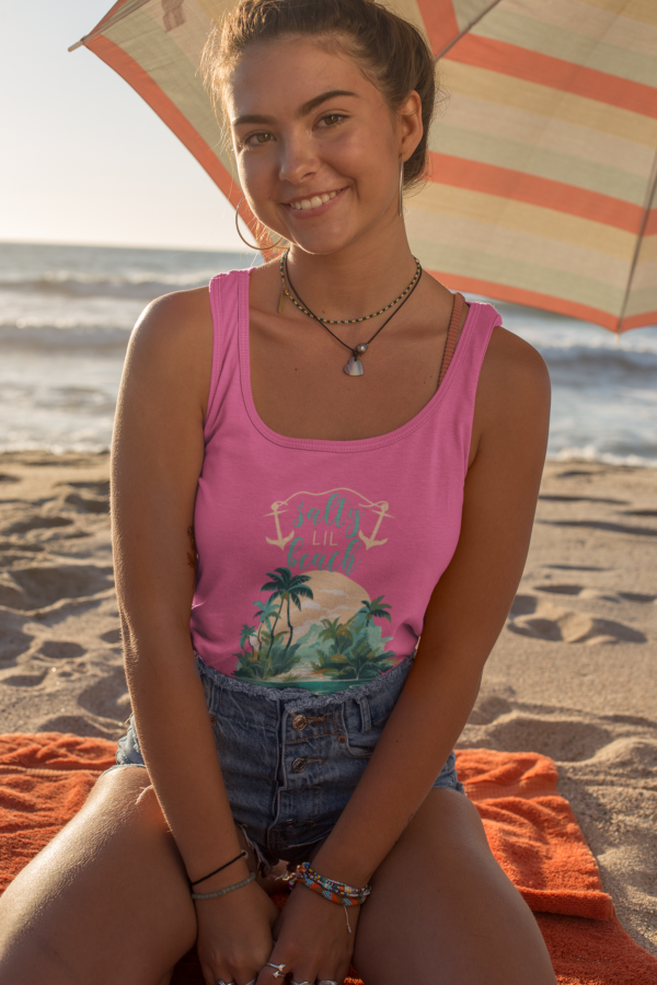 Salty Lil Beach Women's Ideal Racerback Tank, Summer Tank Top, Beach Tank, Racerback Tank, Women's Tank Top