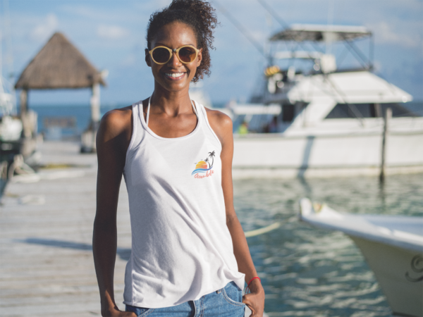 Ocean-holic Chase the Sun Women's Tank, Summer Beach Top, Flowy Racerback Shirt, Vacation Gift, Ocean Lover Apparel - Image 9