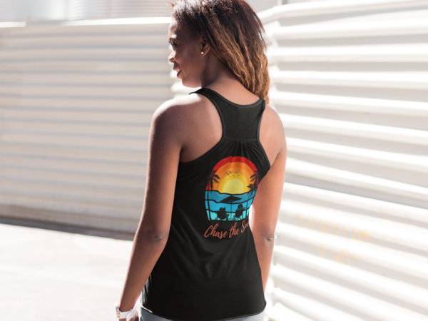 Ocean-holic Chase the Sun Women's Tank, Summer Beach Top, Flowy Racerback Shirt, Vacation Gift, Ocean Lover Apparel - Image 5
