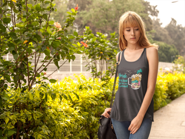 Beach Summer Flowy Tank Top, Women's Vacation Drinking Shirt, Sand Toes Racerback, Ocean Vibes Sleeveless Tee, Tropical Sunset Cami, Seaside - Image 3