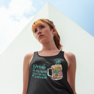 Beach Summer Flowy Tank Top, Women's Vacation Drinking Shirt, Sand Toes Racerback, Ocean Vibes Sleeveless Tee, Tropical Sunset Cami, Seaside