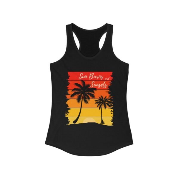 Sunburns and Sunsets Summer Racerback Tank Top, Beach Vacation Tee, Sleeveless Shirt, Women's Graphic Tank, Boho Chic Top - Image 8