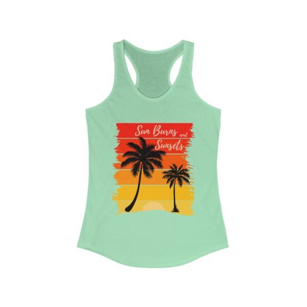 Sunburns and Sunsets Summer Racerback Tank Top, Beach Vacation Tee, Sleeveless Shirt, Women's Graphic Tank, Boho Chic Top - Image 10
