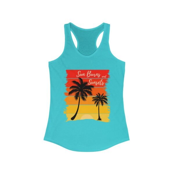 Sunburns and Sunsets Summer Racerback Tank Top, Beach Vacation Tee, Sleeveless Shirt, Women's Graphic Tank, Boho Chic Top - Image 14