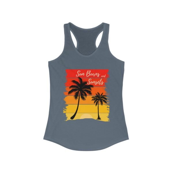 Sunburns and Sunsets Summer Racerback Tank Top, Beach Vacation Tee, Sleeveless Shirt, Women's Graphic Tank, Boho Chic Top - Image 16