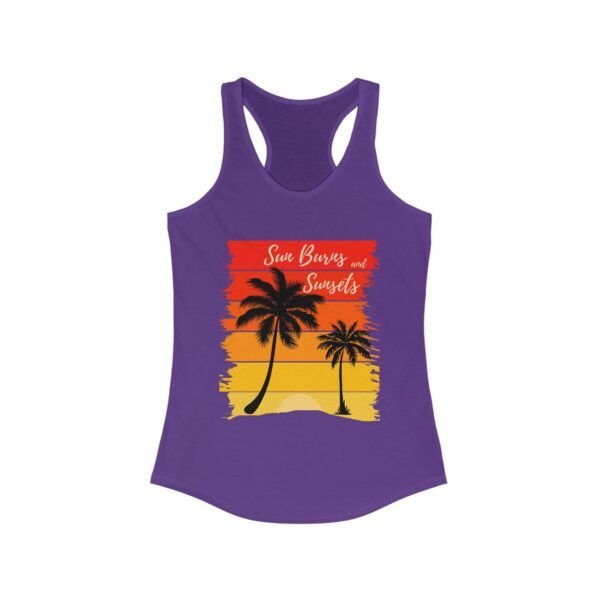 Sunburns and Sunsets Summer Racerback Tank Top, Beach Vacation Tee, Sleeveless Shirt, Women's Graphic Tank, Boho Chic Top - Image 22