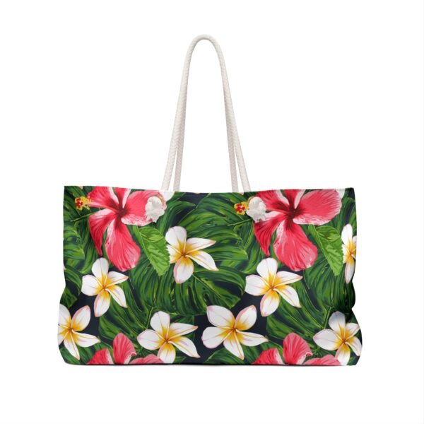 Hawaiian Summer Weekender Bag, Tropical Beach Travel Tote, Weekend Getaway Duffel, Floral Overnight Bag, Vacation Carry-On Luggage, Large - Image 2