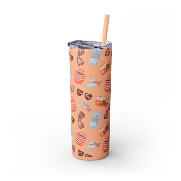Beach Pattern Skinny Tumbler, 20oz - Tropical Drink Cup, Vacation Tumbler, Summer Vibes Gift, Ocean Theme Tumbler, Coastal Beverage Holder - Image 14