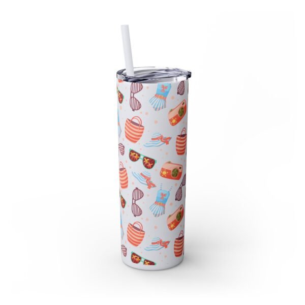 Beach Pattern Skinny Tumbler, 20oz - Tropical Drink Cup, Vacation Tumbler, Summer Vibes Gift, Ocean Theme Tumbler, Coastal Beverage Holder - Image 24