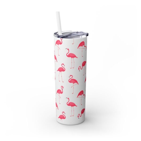 Flamingo Glitter Tumbler, 20oz - Perfect for Beach Trips, Skinny Cup with Straw, Summer Travel Mug, Tropical Drink Container, Custom - Image 8