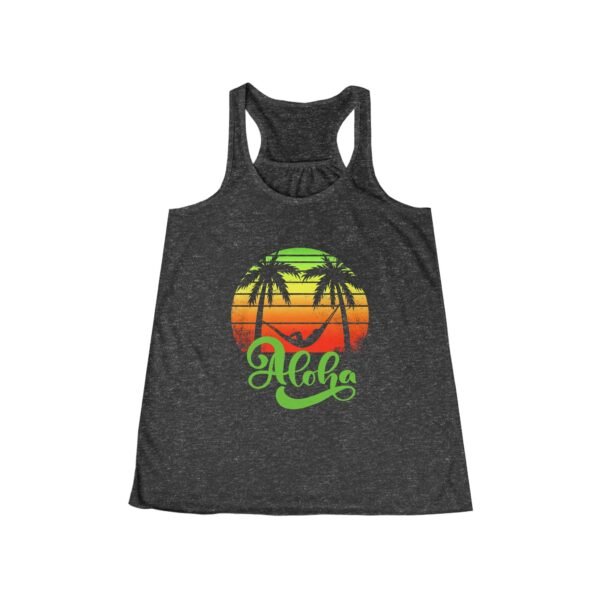 Aloha Summer Beach Tank Top, Women's Flowy Racerback Shirt, Hawaiian Vacation Sleeveless Tee, Surfer Chic Clothing, Tropical Paradise - Image 9