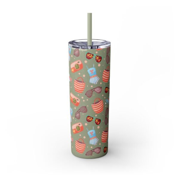 Beach Pattern Skinny Tumbler, 20oz - Tropical Drink Cup, Vacation Tumbler, Summer Vibes Gift, Ocean Theme Tumbler, Coastal Beverage Holder - Image 19
