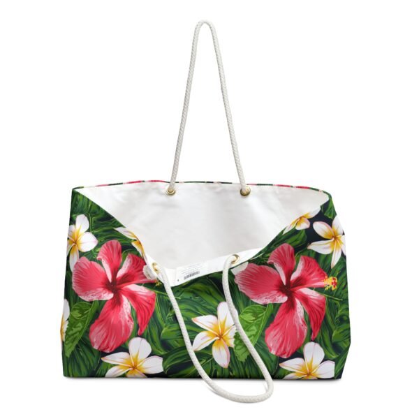 Hawaiian Summer Weekender Bag, Tropical Beach Travel Tote, Weekend Getaway Duffel, Floral Overnight Bag, Vacation Carry-On Luggage, Large - Image 3