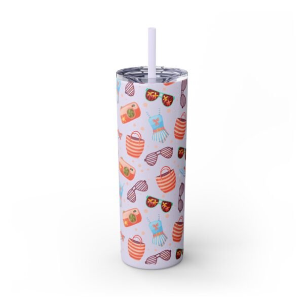 Beach Pattern Skinny Tumbler, 20oz - Tropical Drink Cup, Vacation Tumbler, Summer Vibes Gift, Ocean Theme Tumbler, Coastal Beverage Holder - Image 25