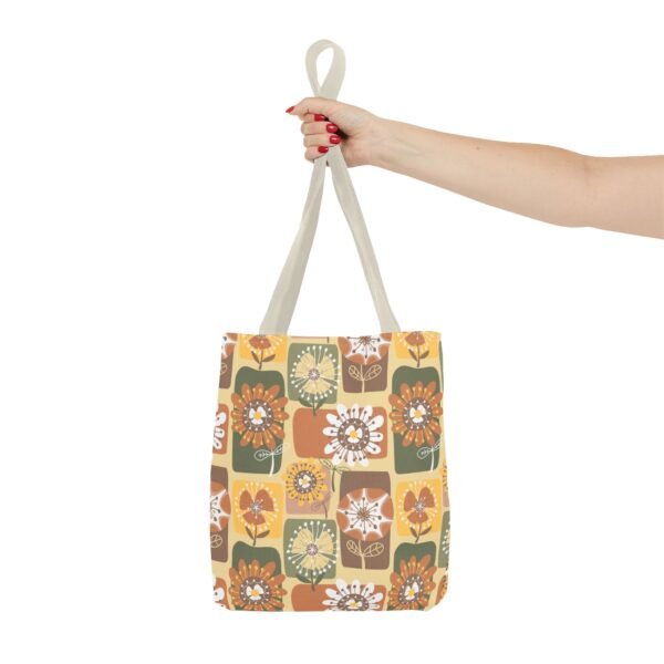 Floral Earth Tone Plaid Tote Bag, Boho Chic Shopping Bag - Image 27