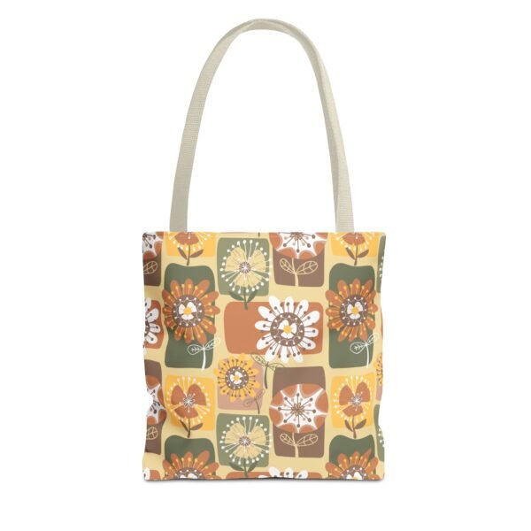 Floral Earth Tone Plaid Tote Bag, Boho Chic Shopping Bag - Image 25