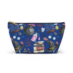 Wizard Theme Accessory Pouch w T-bottom, Magical Cosmetic Bag, Fantasy Makeup Case, Enchanted Toiletry Organizer, Sorcerer Zipper Bag