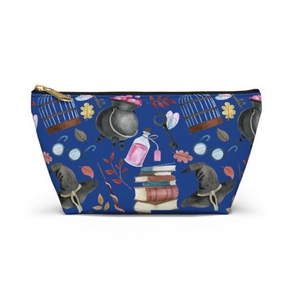 Wizard Theme Accessory Pouch w T-bottom, Magical Cosmetic Bag, Fantasy Makeup Case, Enchanted Toiletry Organizer, Sorcerer Zipper Bag