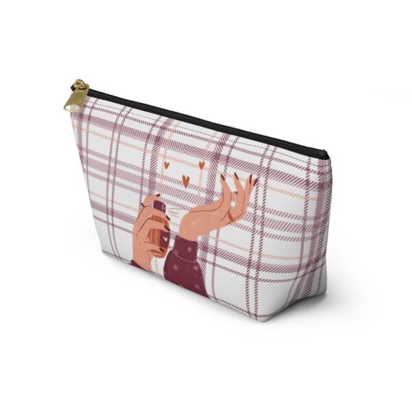 Plaid and Perfume Pattern Accessory Pouch w T-bottom, Tartan Makeup Bag, Travel Toiletry Case, Cosmetic Organizer, Gift for Her - Image 11