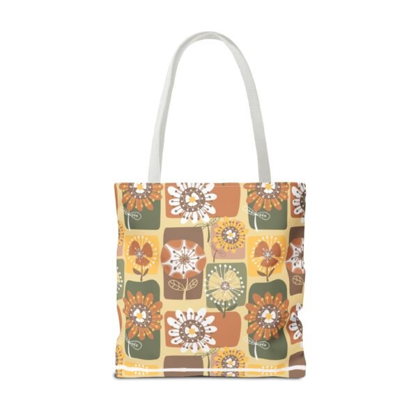 Floral Earth Tone Plaid Tote Bag, Boho Chic Shopping Bag - Image 22