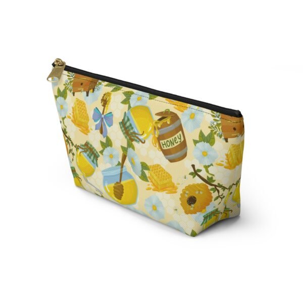 Honey Jar Accessory Pouch, Honey Pattern Makeup Bag, Small Zipper Pouch, Cosmetic Bag, Travel Toiletry Bag, Gift for Bee Lovers - Image 3