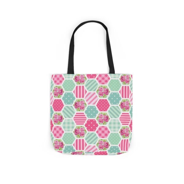 Canvas Tote Bag - Pink Blue White Floral Polka Dot Stripe - Image 57