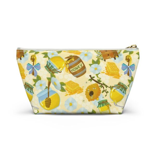Honey Jar Accessory Pouch, Honey Pattern Makeup Bag, Small Zipper Pouch, Cosmetic Bag, Travel Toiletry Bag, Gift for Bee Lovers - Image 6