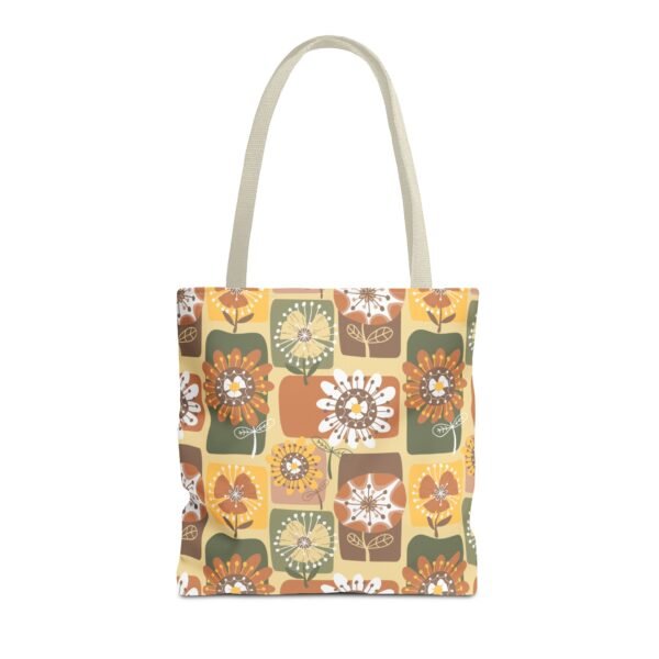 Floral Earth Tone Plaid Tote Bag, Boho Chic Shopping Bag - Image 28