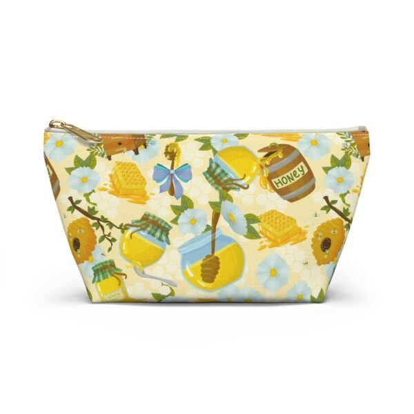 Honey Jar Accessory Pouch, Honey Pattern Makeup Bag, Small Zipper Pouch, Cosmetic Bag, Travel Toiletry Bag, Gift for Bee Lovers - Image 5