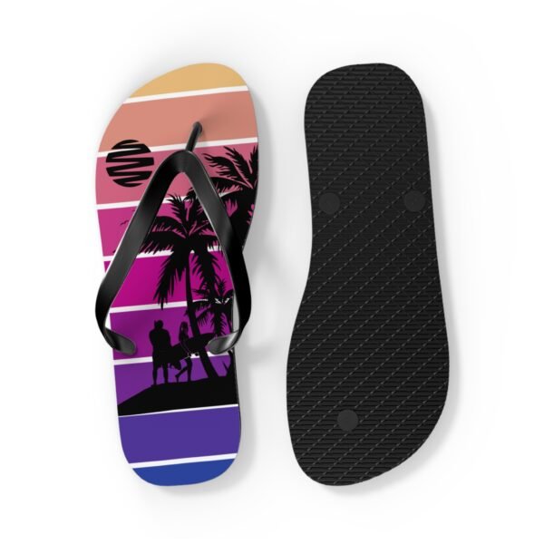 Flip Flops, Palm Tree Surfing Beach Scene Flipflops - Image 10