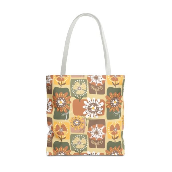 Floral Earth Tone Plaid Tote Bag, Boho Chic Shopping Bag - Image 21