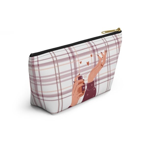 Plaid and Perfume Pattern Accessory Pouch w T-bottom, Tartan Makeup Bag, Travel Toiletry Case, Cosmetic Organizer, Gift for Her - Image 12