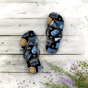 Vacation Pattern Flip Flops, Beach Summer Shoes