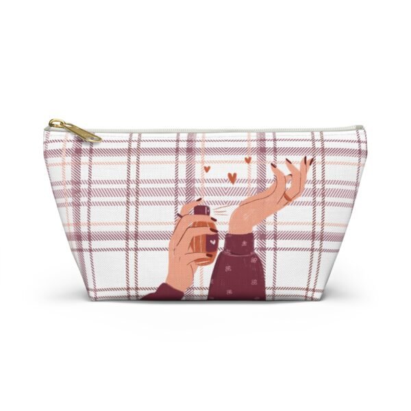 Plaid and Perfume Pattern Accessory Pouch w T-bottom, Tartan Makeup Bag, Travel Toiletry Case, Cosmetic Organizer, Gift for Her - Image 13