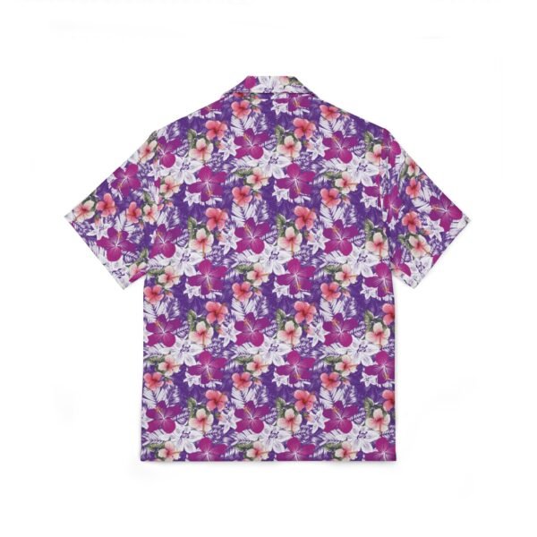 Hawaiian Shirt, Men's Button Up Beach Aloha Tropical Floral Print, - Image 3