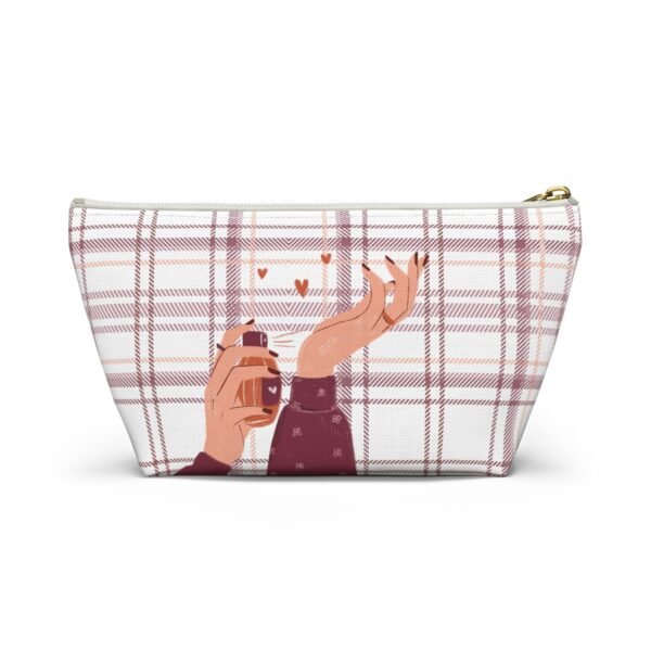 Plaid and Perfume Pattern Accessory Pouch w T-bottom, Tartan Makeup Bag, Travel Toiletry Case, Cosmetic Organizer, Gift for Her - Image 14