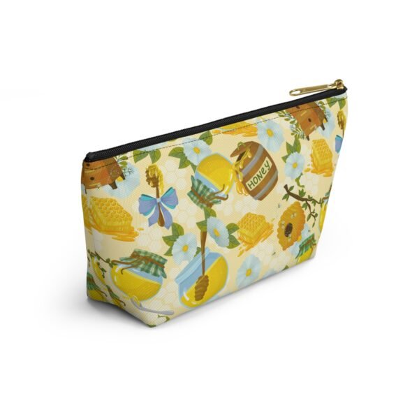 Honey Jar Accessory Pouch, Honey Pattern Makeup Bag, Small Zipper Pouch, Cosmetic Bag, Travel Toiletry Bag, Gift for Bee Lovers - Image 4