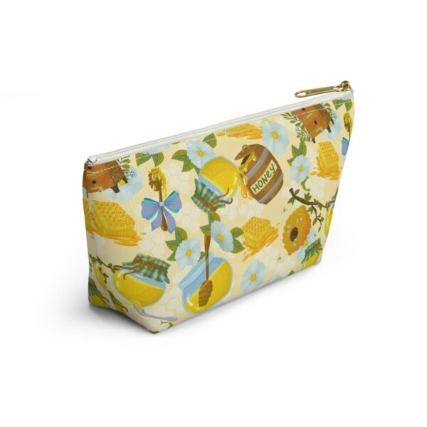 Honey Jar Accessory Pouch, Honey Pattern Makeup Bag, Small Zipper Pouch, Cosmetic Bag, Travel Toiletry Bag, Gift for Bee Lovers - Image 8