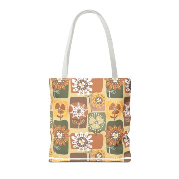 Floral Earth Tone Plaid Tote Bag, Boho Chic Shopping Bag - Image 18