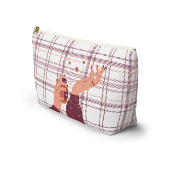 Plaid and Perfume Pattern Accessory Pouch w T-bottom, Tartan Makeup Bag, Travel Toiletry Case, Cosmetic Organizer, Gift for Her - Image 7