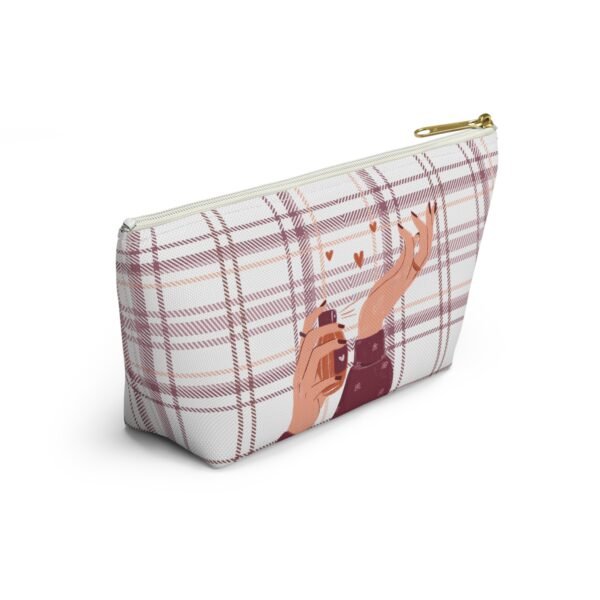 Plaid and Perfume Pattern Accessory Pouch w T-bottom, Tartan Makeup Bag, Travel Toiletry Case, Cosmetic Organizer, Gift for Her - Image 16